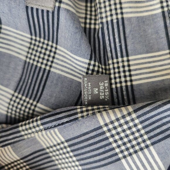 Geoffrey Beene Button Down Slim Fit Plaid Shirt. Mens 15- 15 1/2, 34/35. Medium - Picture 10 of 11